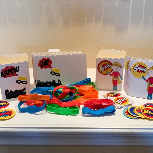 Superhero party favors birthday party favors handmade for 20 guests 107 pc total - Picture 1 of 8
